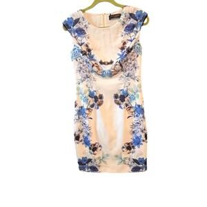 Gyalwan Designer Sleeveless Blue Floral Dress Size M